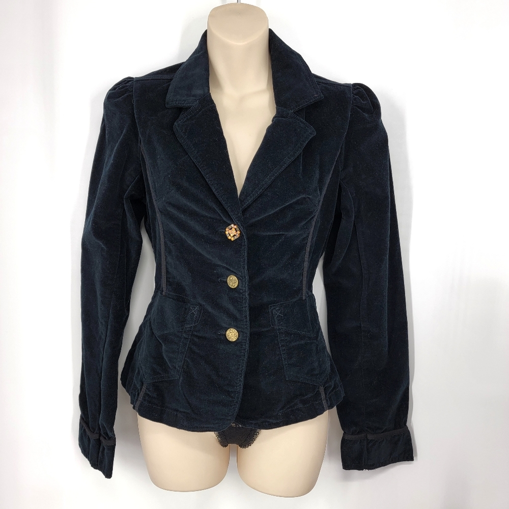 NWOT Levi Strauss Black Velvet Blazer Jacket size L